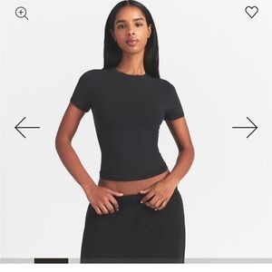 SKIMS Black Short Sleeve Tee